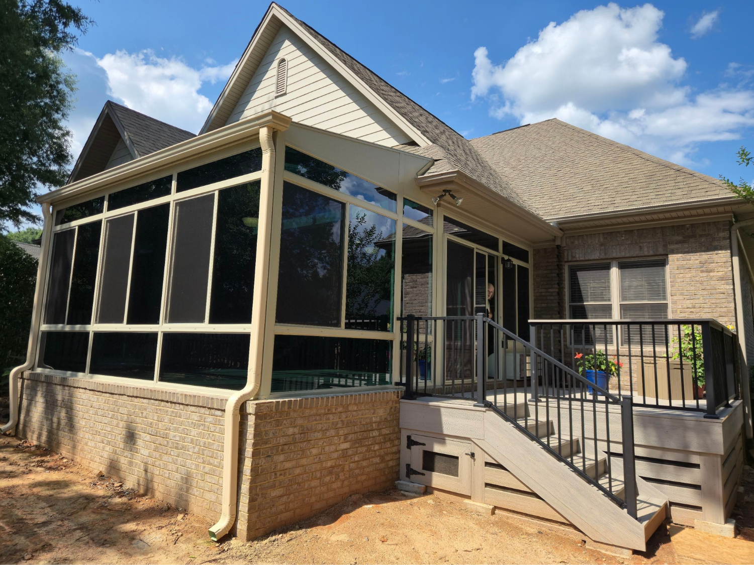 Glass Solarium on new raised brick foundation