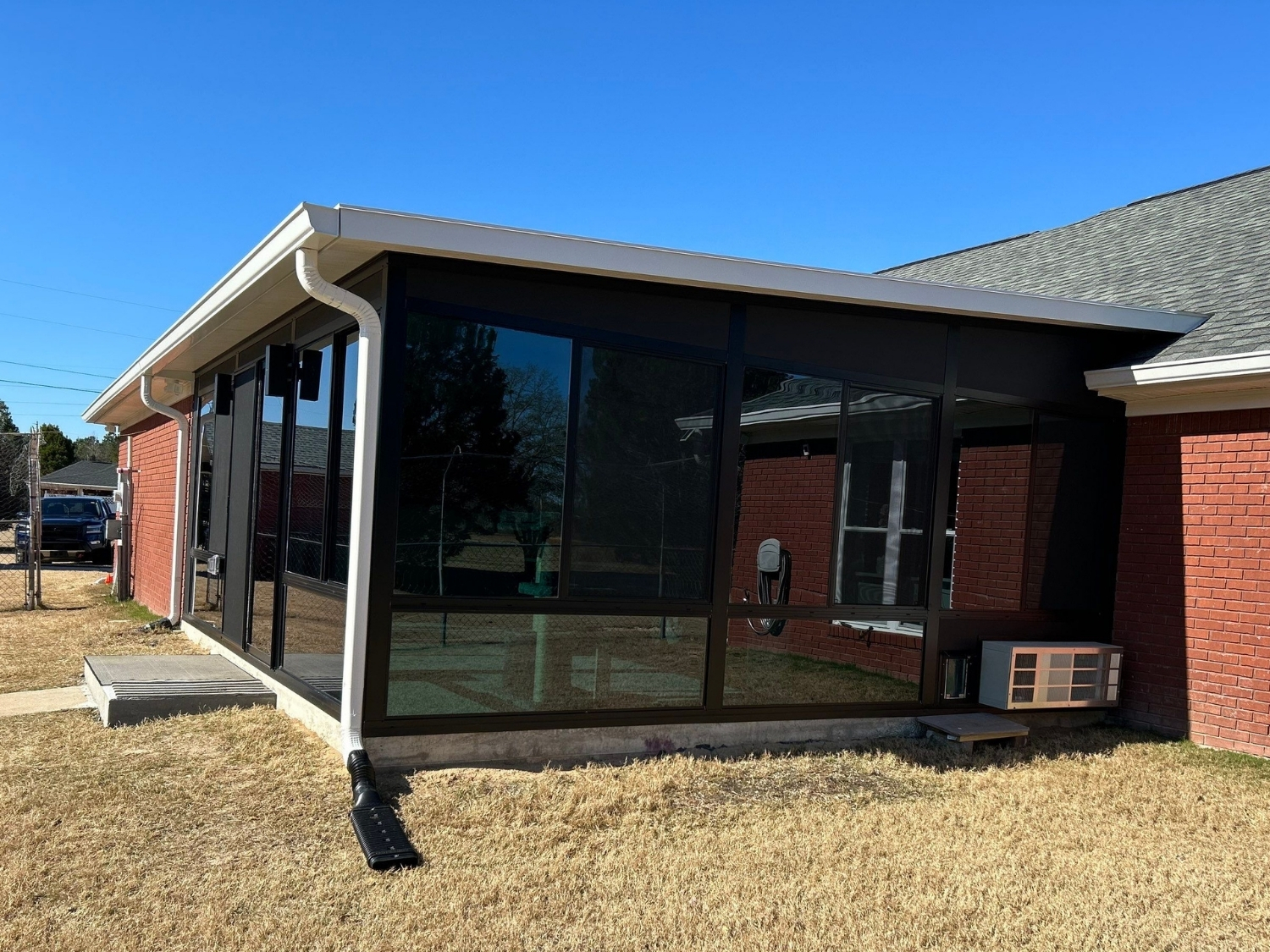 Black All Glass Sunroom in Fort Mitchell AL.