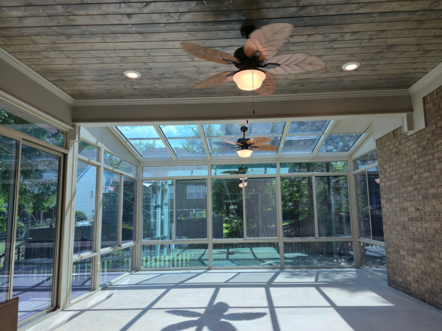 Inside View of Glass Roof Extension